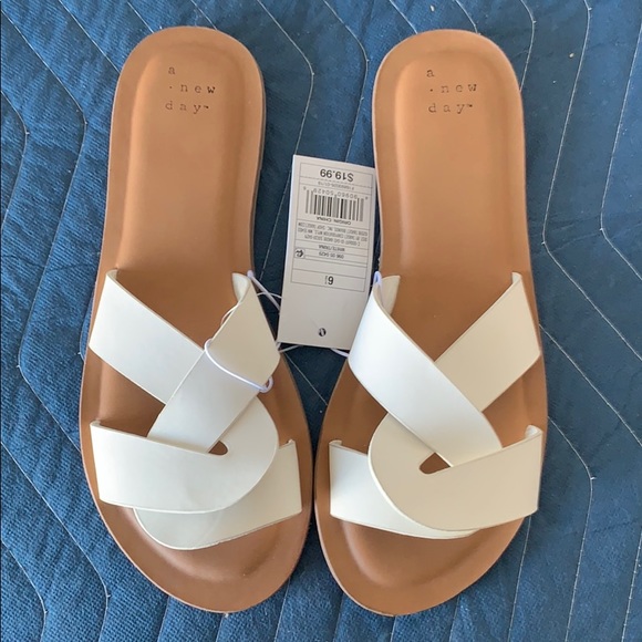 crossband slide sandal